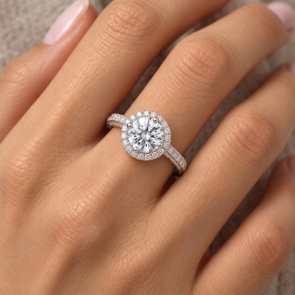 Halo Ring with Rose Gold Infinity Gallery