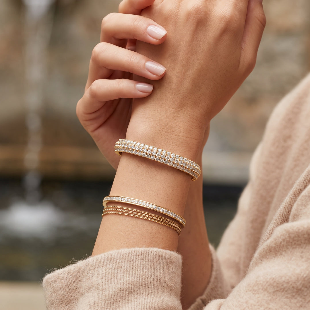 Lab Grown Three-Row Tennis Bracelet (14 Ctw.)