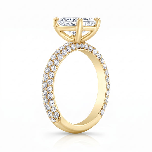 Three Row Pave' with Cathedral Basket