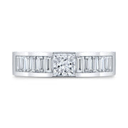 2.60 Ctw. Princess Cut & Baguette Diamond Channel Set Ring G Color VS2 GIA Certified