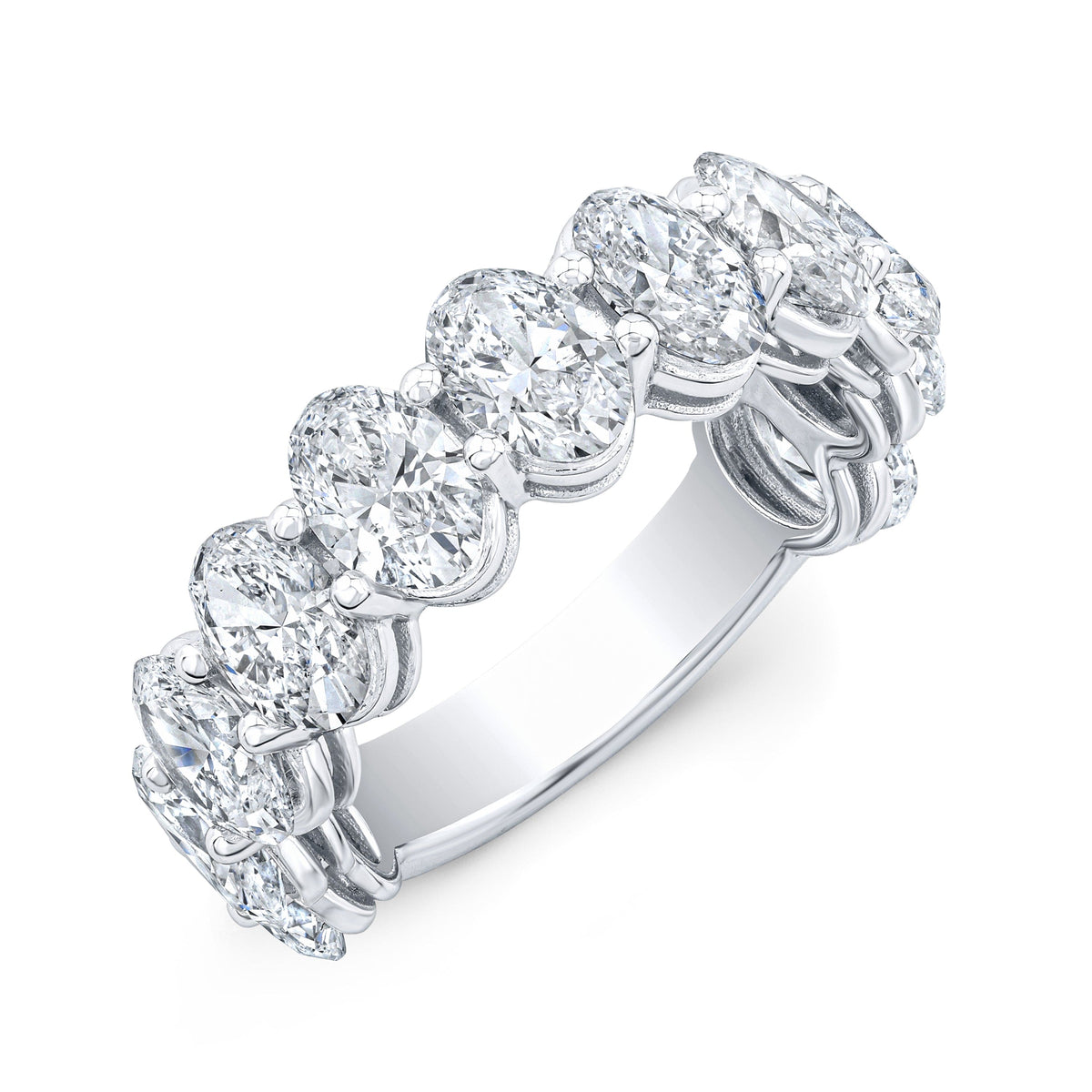Half eternity oval white gold