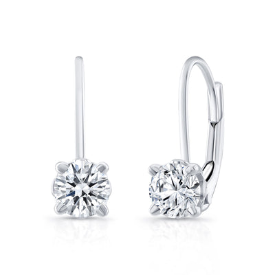 Lever Back Earrings White Gold