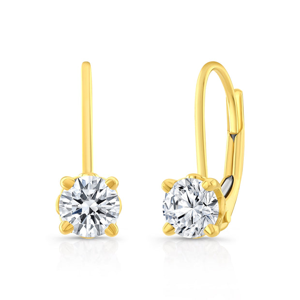 0.80 Ctw. Lever Back Earrings Natural