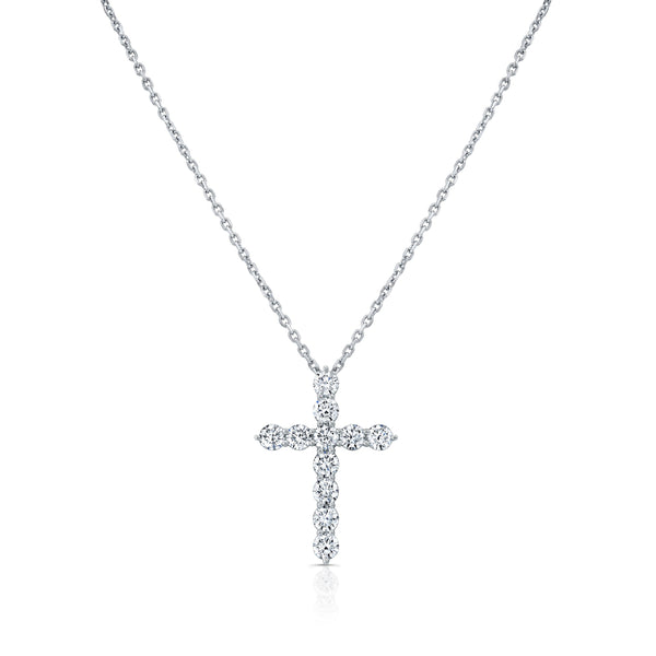 2.20 Ctw Diamond Cross Pendant With Chain