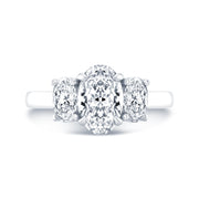 Oval 3 Stone Diamond Ring