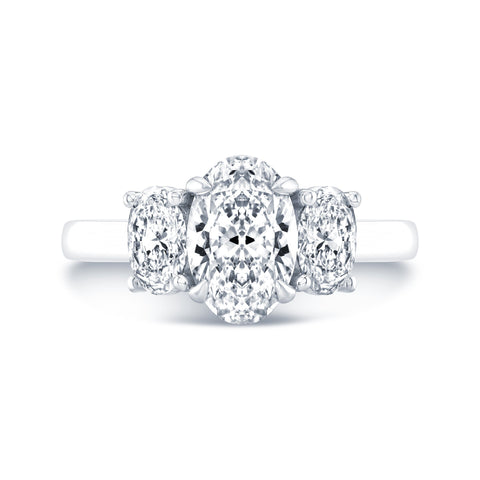 Oval 3 Stone Diamond Ring