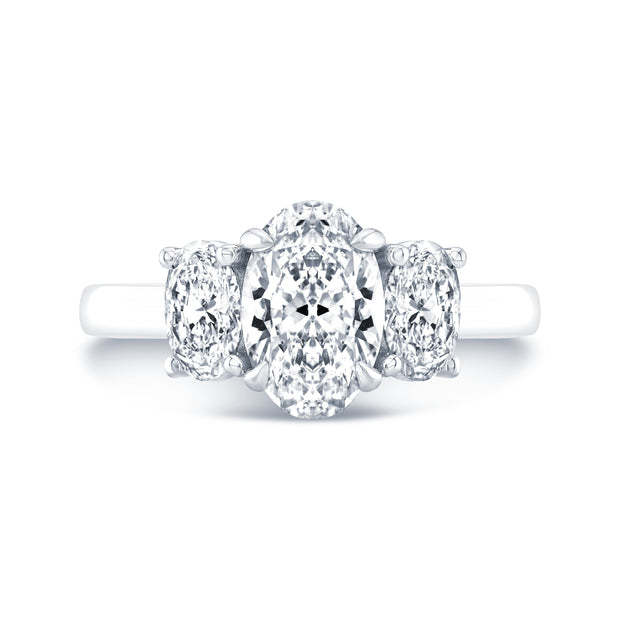 Oval 3 Stone Diamond Ring