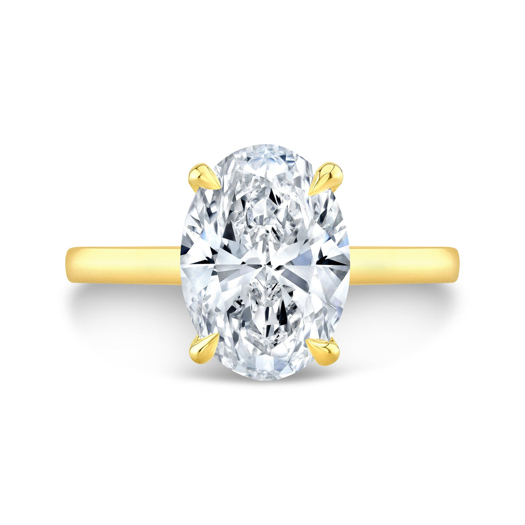 Medea 2.15 Ctw Oval Cut Solitaire Hidden Halo Cathedral Engagement Ring G Color VS1 GIA Certified