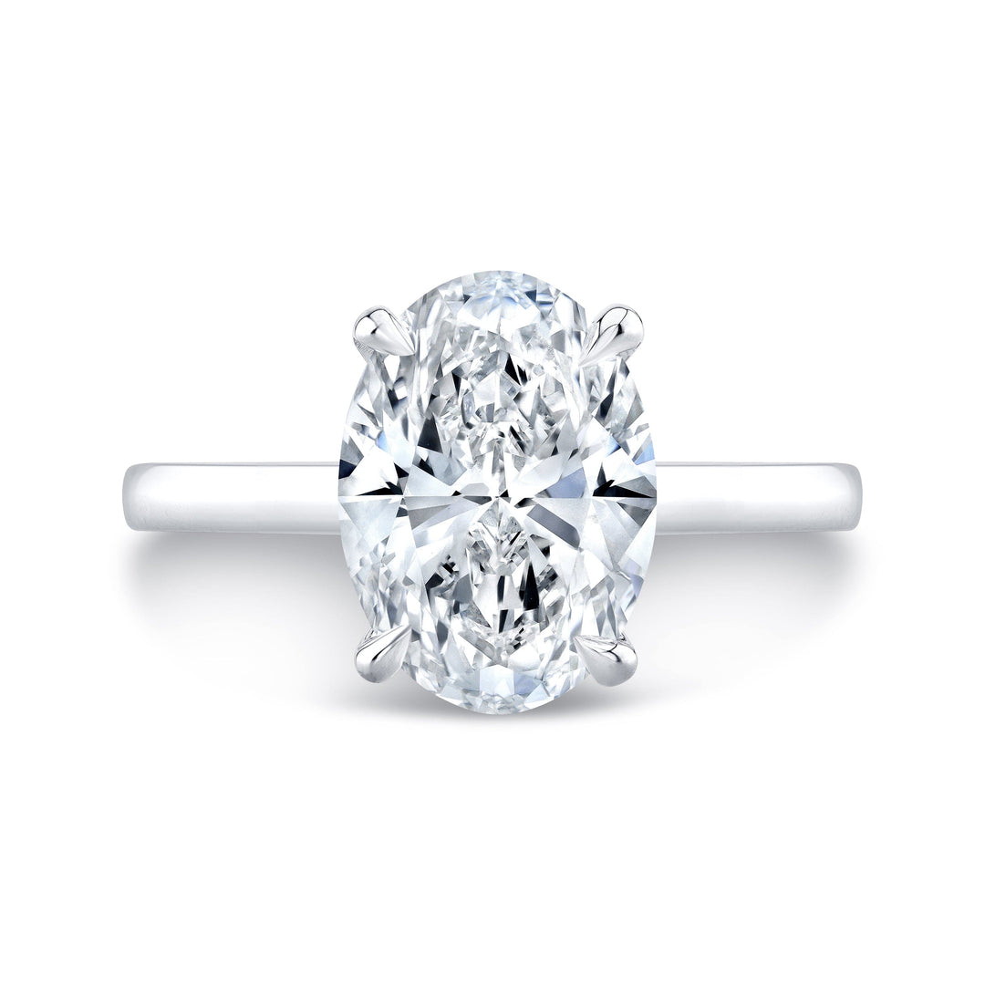 Medea 2.15 Ctw Oval Cut Solitaire Hidden Halo Cathedral Engagement Ring G Color VS1 GIA Certified