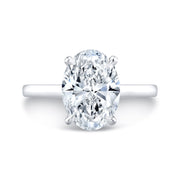 2.10 Ctw Oval Cut Solitaire Hidden Halo Engagement Ring J Color VS2 GIA Certified