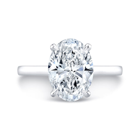 2.10 Ctw Oval Cut Solitaire Hidden Halo Engagement Ring J Color VS2 GIA Certified