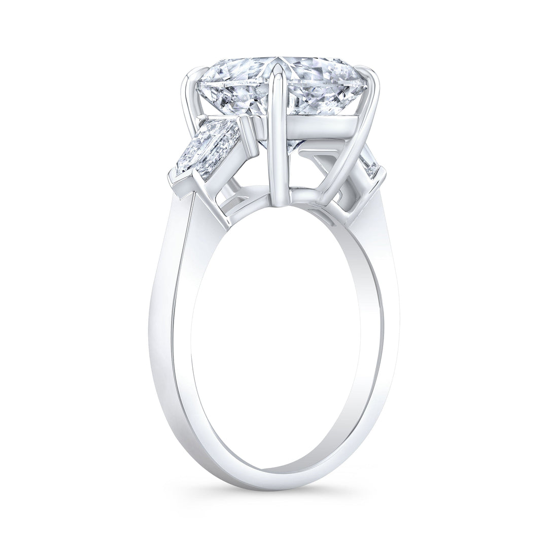 3.60 Ctw. 3-Stone Cushion Cut & Bullet Ring  H Color VS2 GIA Certified