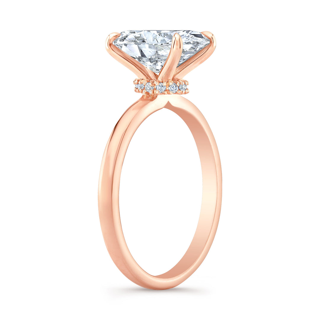 1.80 Ctw Oval Cut Solitaire Hidden Halo Engagement Ring E Color SI1 GIA Certified