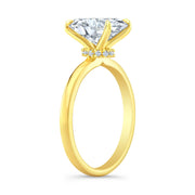 2.10 Ctw Oval Cut Solitaire Hidden Halo Engagement Ring J Color VS2 GIA Certified