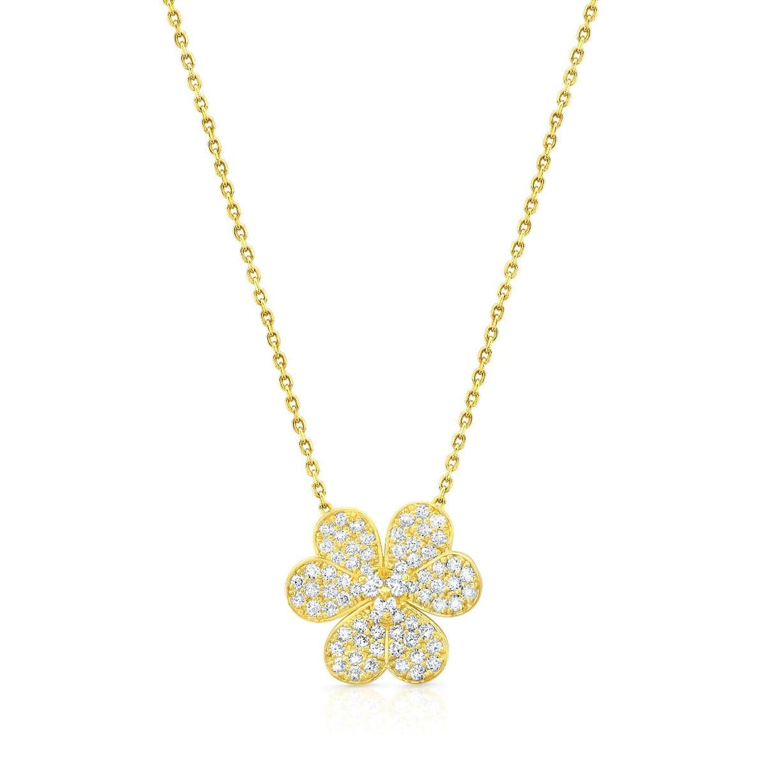 Flower Diamond Pave Necklace