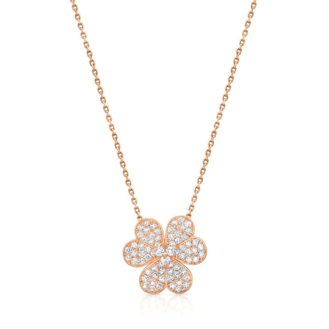 Flower Diamond Pave Necklace