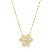 Flower Diamond Pave Necklace