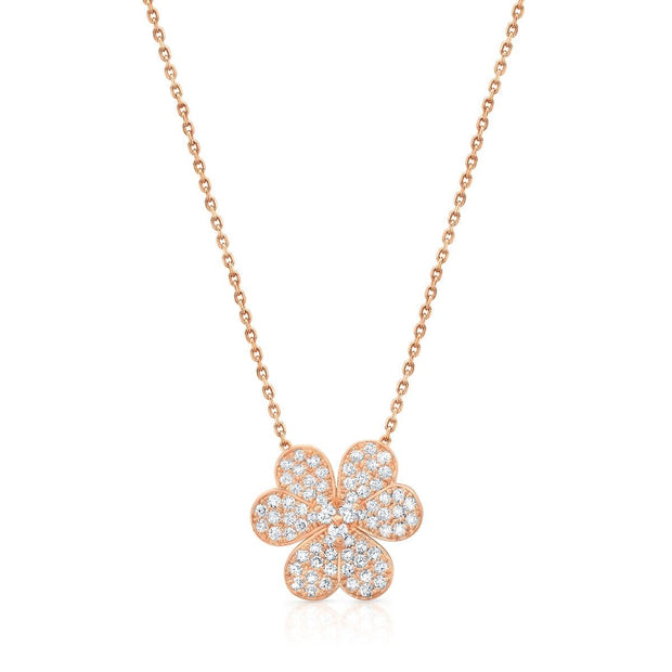 Flower Diamond Pave Necklace