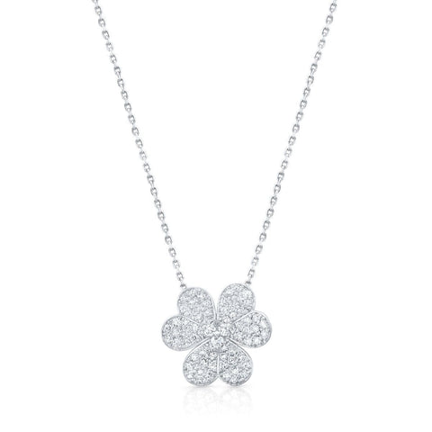 Flower Diamond Pave Necklace