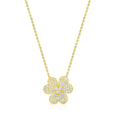 Flower Diamond Pave Necklace