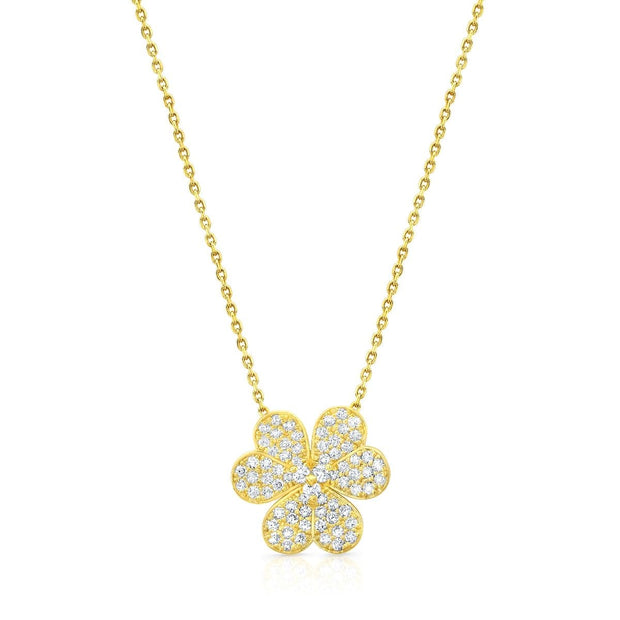 Flower Diamond Pave Necklace