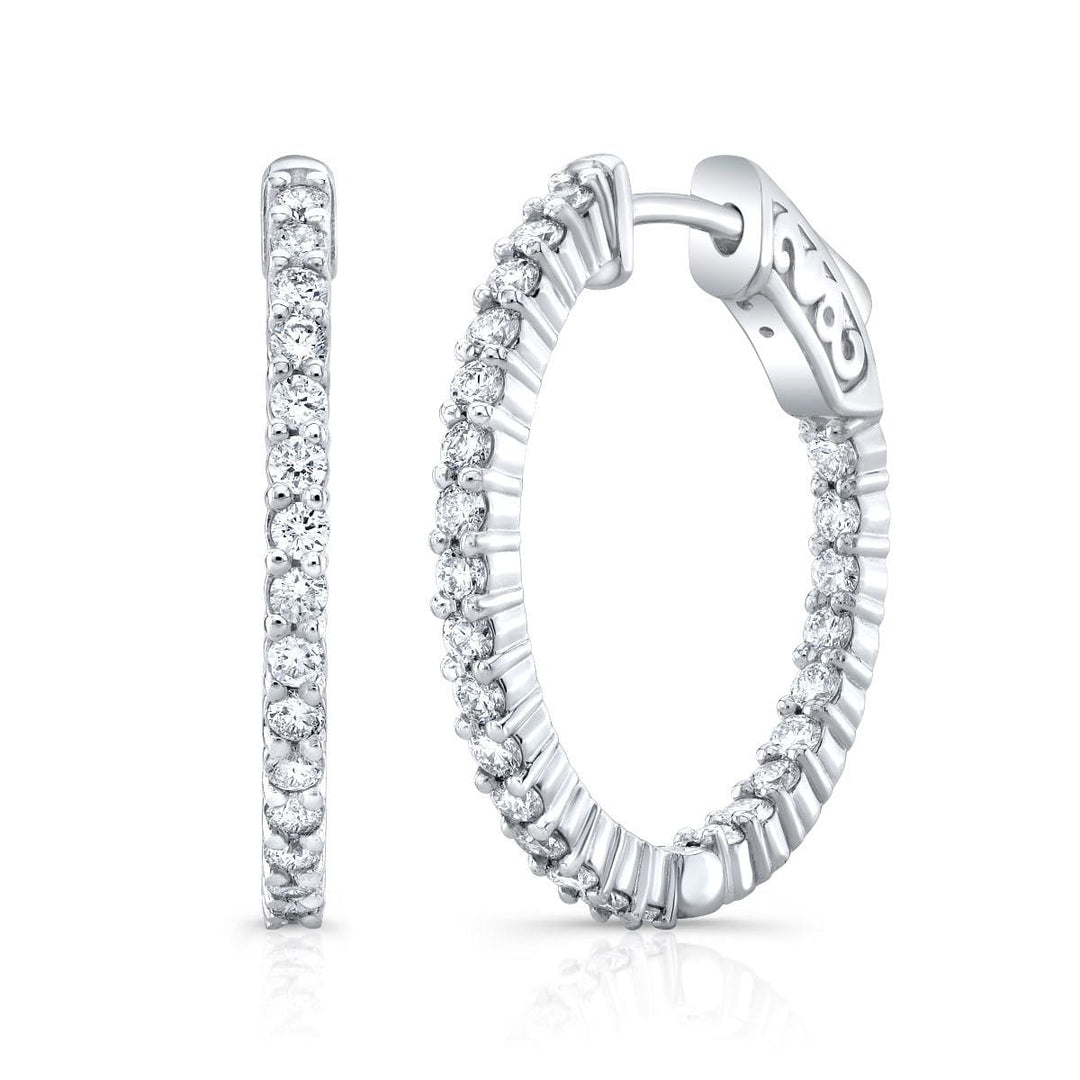 Inside Out Hoop Earrings 23mm Diameter (1.00 Ctw.)
