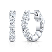 0.50 Carat Round Cut Diamond Classic Prong Hoop Earrings