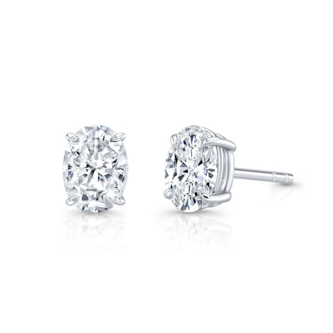 Lab Grown Oval Stud Earrings