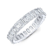3.00 Ct Emerald Cut Eternity Band Low Profile Setting F-G Color VS1 Clarity