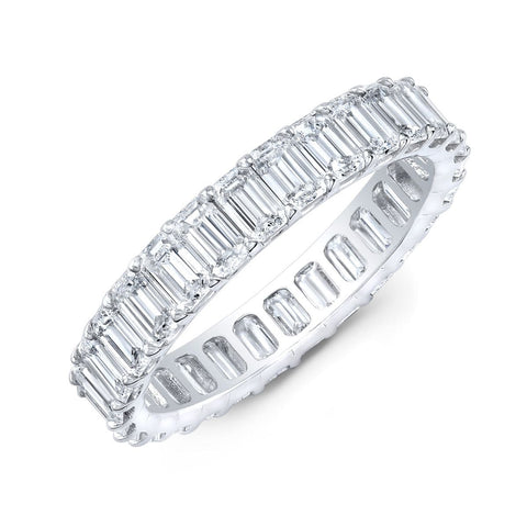 2.50 Ct Emerald Cut Eternity Band Low Profile Setting F-G Color VS1 Clarity