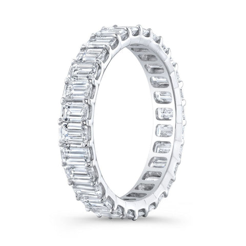 2.50 Ct Emerald Cut Eternity Band Low Profile Setting F-G Color VS1 Clarity