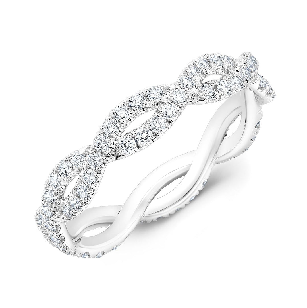 Infinity Twist Diamond Eternity Band (0.80 Ctw)