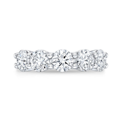 5 Stone Diamond Ring Round Front 