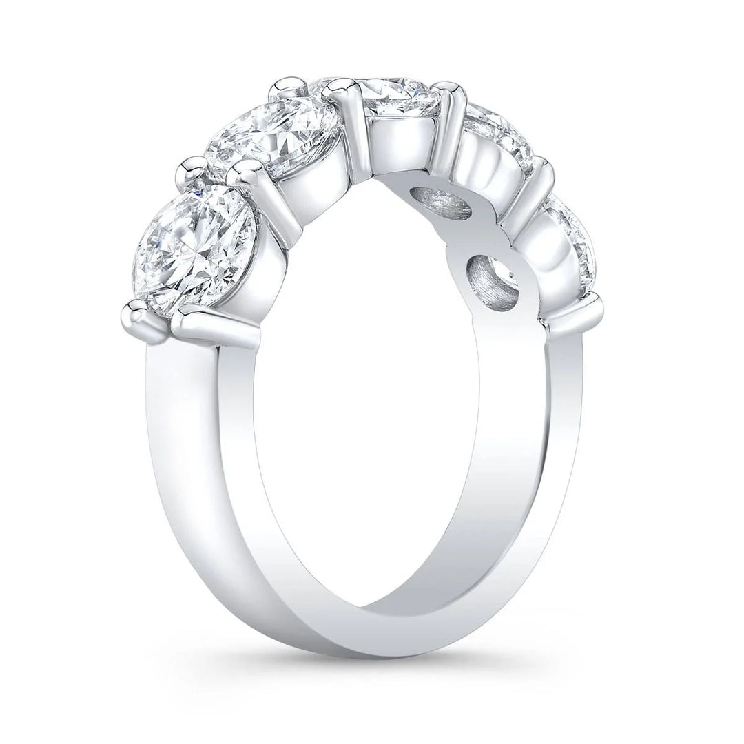 Lab Grown 5 Stone Diamond Ring Round Cut