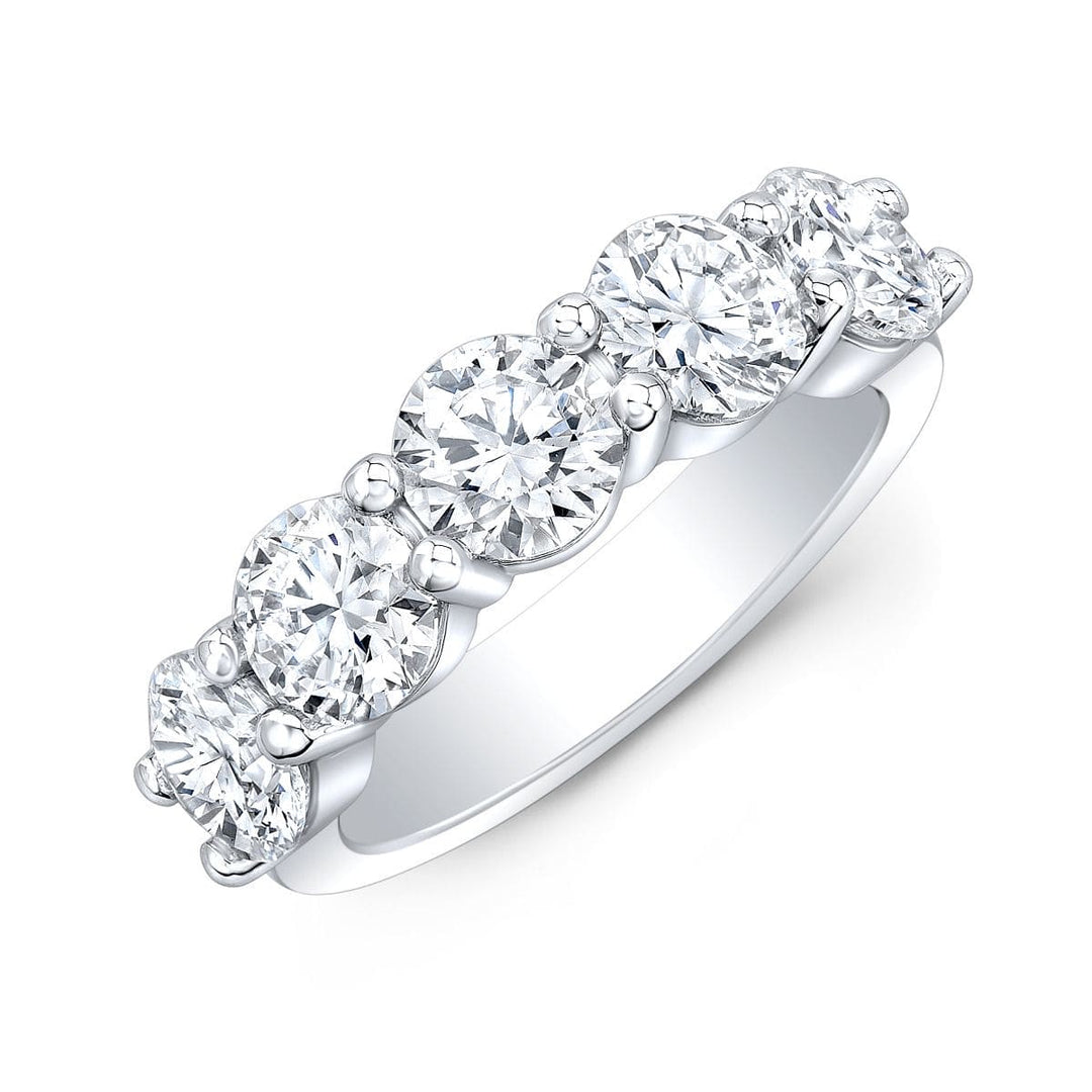 Lab Grown 5 Stone Diamond Ring Round Cut