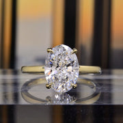 2.10 Ctw Oval Cut Solitaire Hidden Halo Engagement Ring J Color VS2 GIA Certified