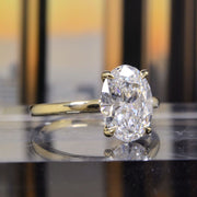 2.10 Ctw Oval Cut Solitaire Hidden Halo Engagement Ring G Color VS2 GIA Certified