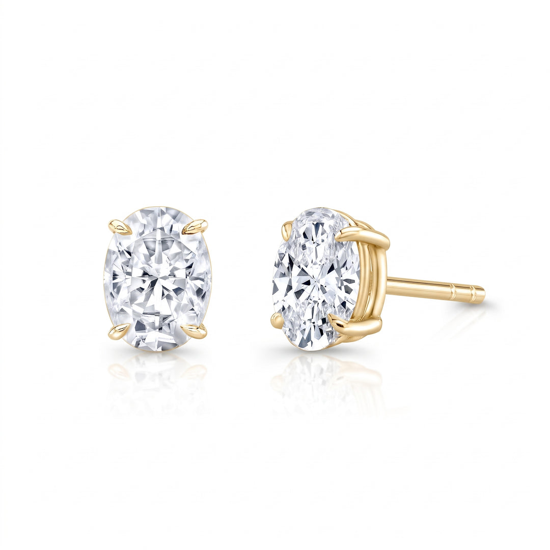 Lab Grown Oval Cut Stud Earrings