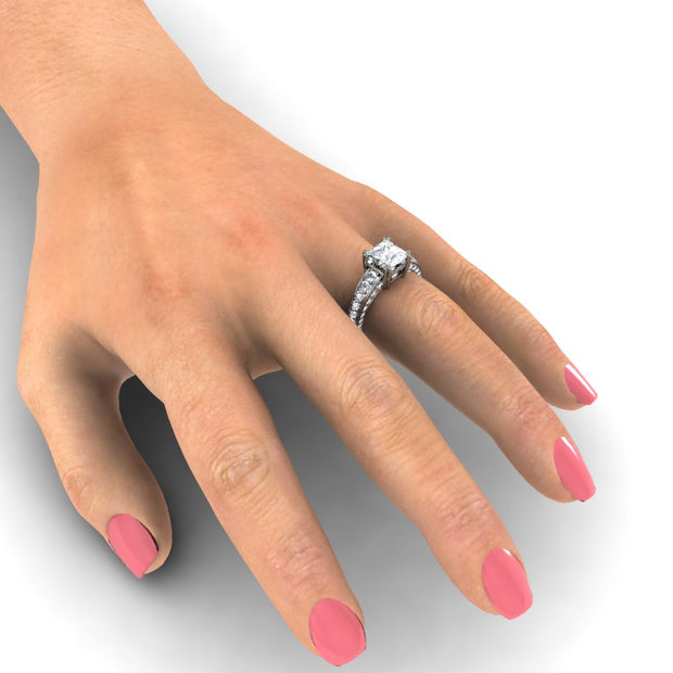 2.40 Ctw. Marquise Cut Diamond 3-Sided Pave Engagement Ring D VS1 GIA Certified