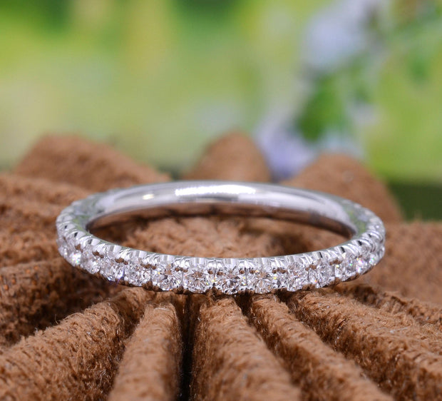 Natural Diamond Wedding Ring E/F/G Color VS1-VS2 Clarity