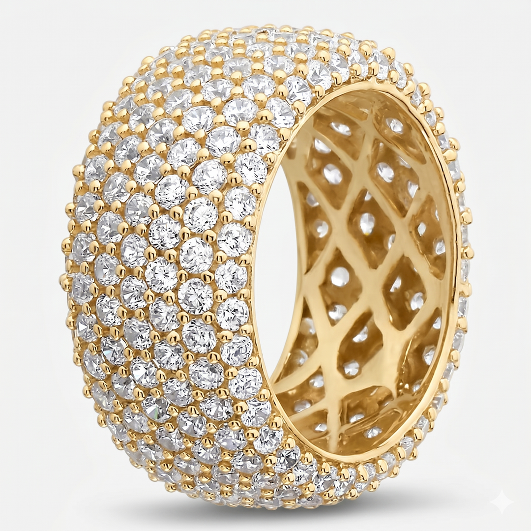 Lab Grown Men's Round Diamond Eternity Ring 10mm Width (6.00 Ctw)