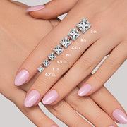 2.90 Ctw. Princess Cut & Baguette Diamond Channel Set Ring F Color VS1 GIA Certified