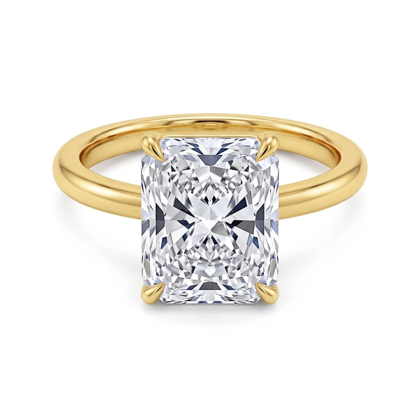 Lab Grown Hidden Halo Radiant Cut Diamond Ring D VVS1 IGI Certified