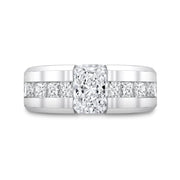2.20 Ctw. Men's Radiant Cut Diamond Ring Channel Beveled Edge F Color VS2 GIA Certified