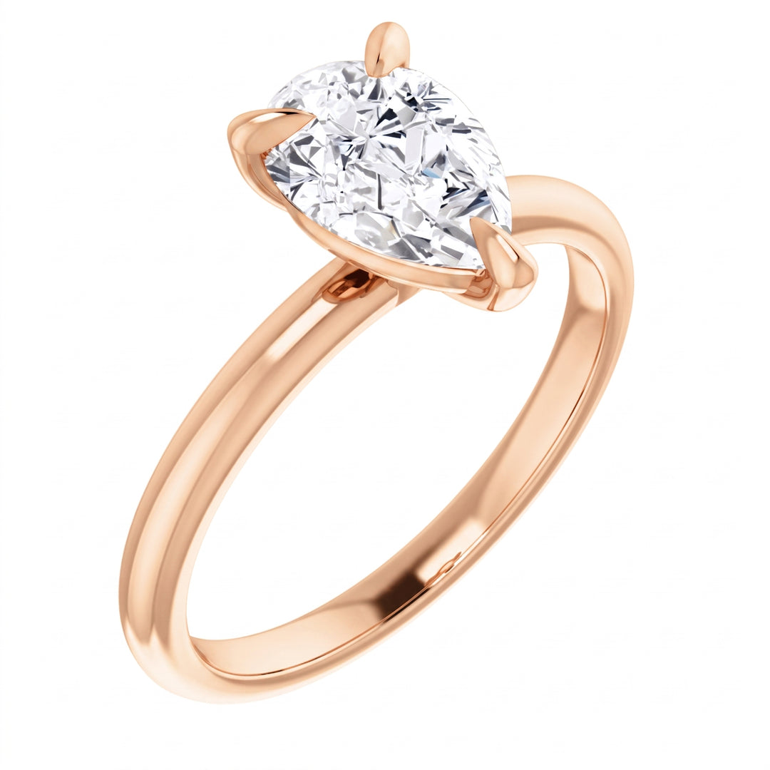 1.00 Ct. Pear Shape Tear Drop Solitaire Engagement Ring F Color VS2 GIA Certified