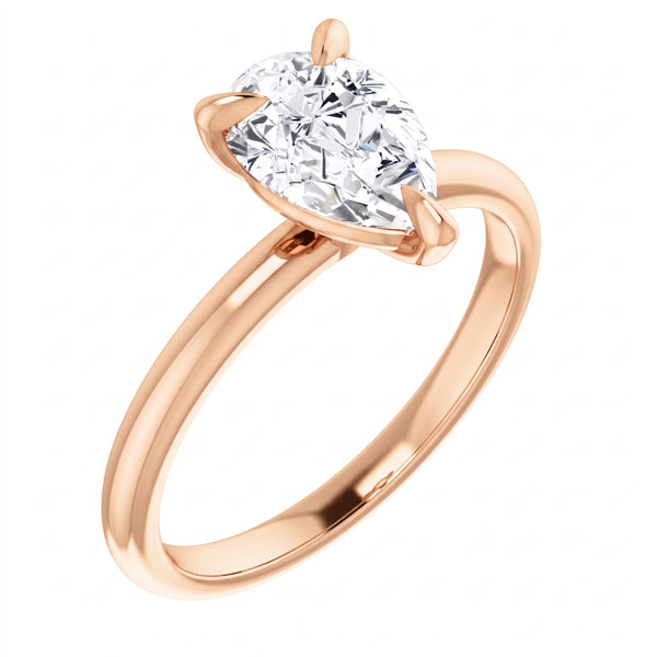 1.00 Ct. Pear Shape Tear Drop Solitaire Engagement Ring F Color VS2 GIA Certified