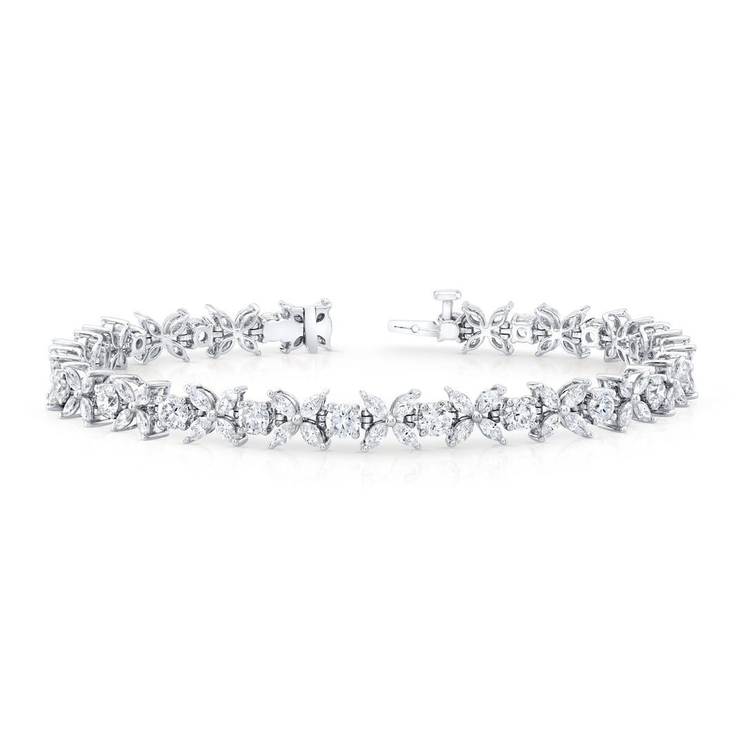 6.00 Ctw Marquise & Round Diamond Tennis Bracelet Natural Earth Mined