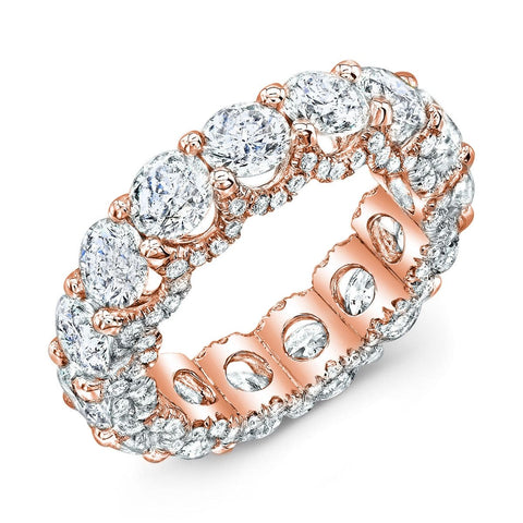 6.5 Carats Eternity Ring U-Setting with Pave Profile