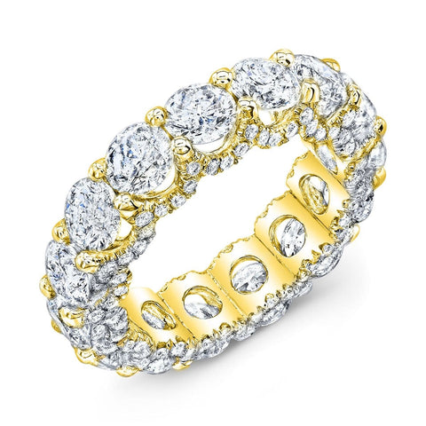 6.5 Carats Eternity Ring U-Setting with Pave Profile