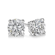 Natural 0.70 Ct. Round Cut Diamond 4 Prong Stud Earrings
